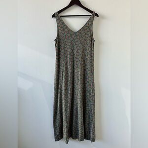French Organic Cotton Parrot Print Maxi Dress